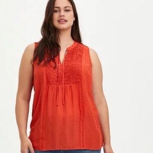 Swiss Dot Crochet Inset Tank